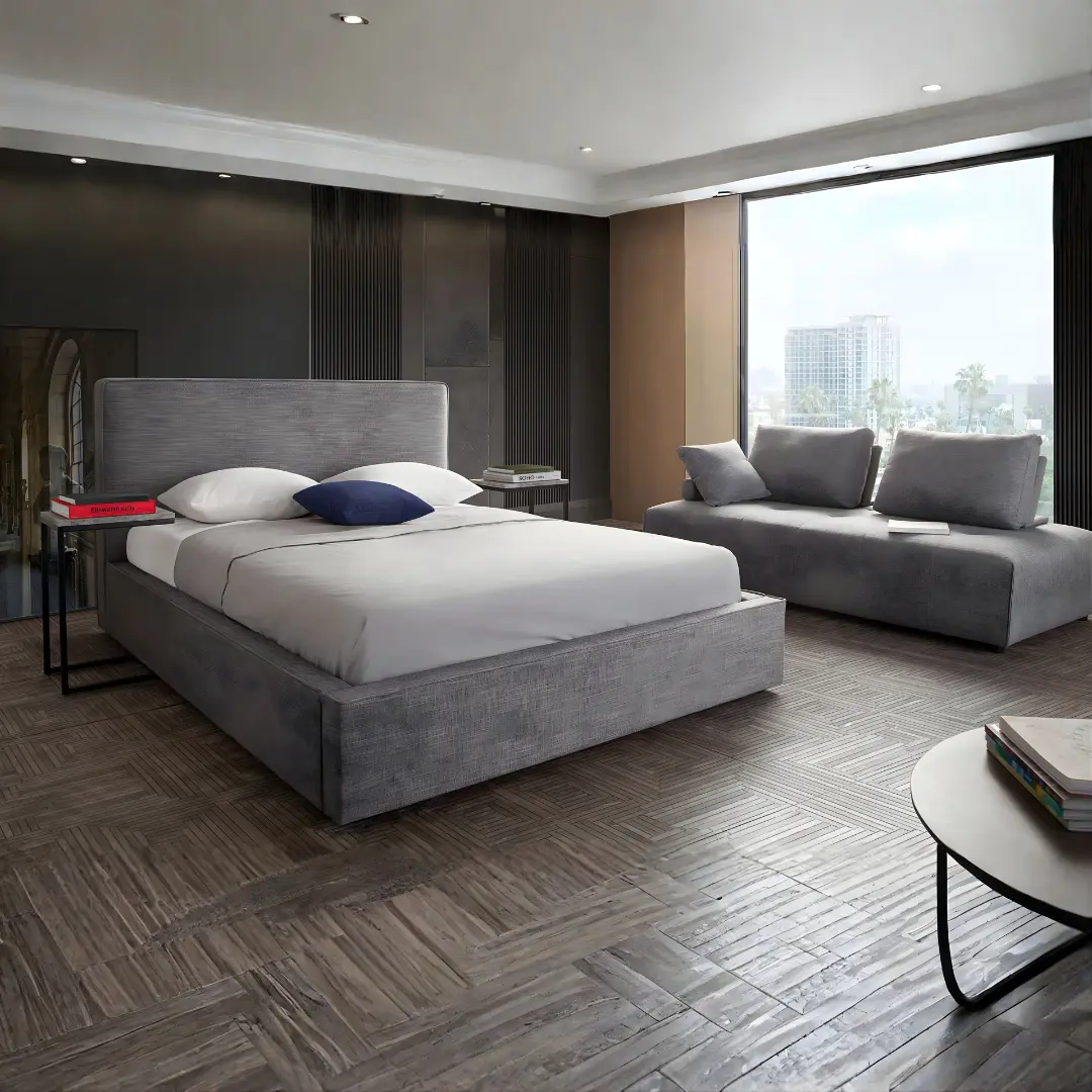 Cloud2 Fabric Low Profile Bed By Diamond Sofa | Mobilia Cleopatra 3 Low Profile Bed