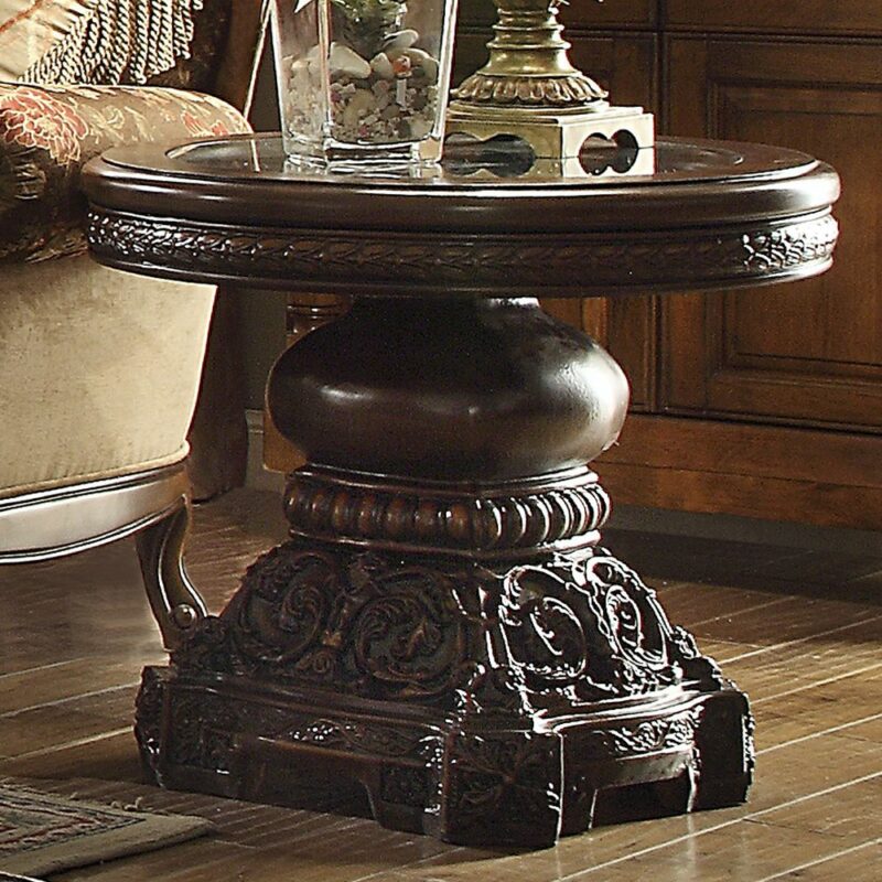 Dark Red Mahogany End Table Hd-1100 By Homey Design | Mobilia Cleopatra 3 Dark Red Mahogany End Table HD-1100 By Homey Design - Image 1