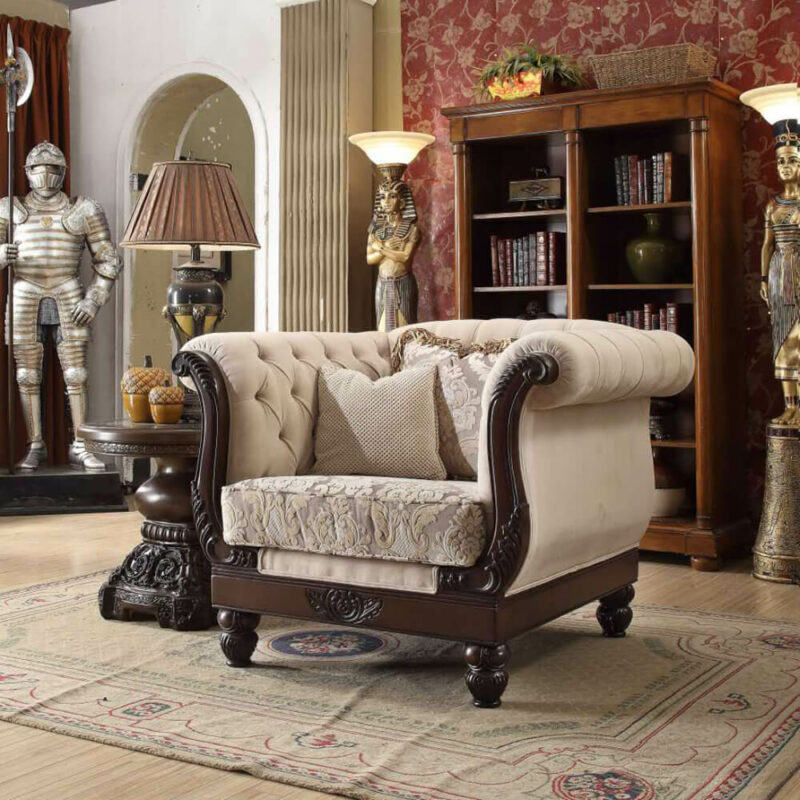 Brown Mahogany Chair Hd-2651 By Homey Design | Mobilia Cleopatra 3 Brown Mahogany Chair HD-2651 By Homey Design - Image 1