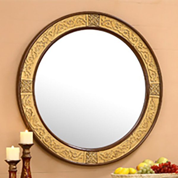 Mahogany & Metallic Gold Mirror Hd-2112 By Homey Design | Mobilia Cleopatra 3 Mahogany & Metallic Gold Mirror HD-2112 By Homey Design - Image 1