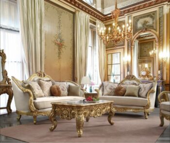 Metallic Gold 3PCs Sofa Set HD-91630 By Homey Design | 3