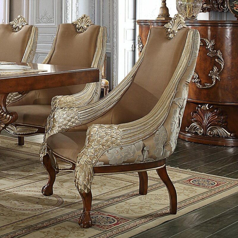 Brown Cherry Arm Chair Hd-124 By Homey Design | Mobilia Cleopatra 3 Brown Cherry Arm Chair HD-124 By Homey Design - Image 1