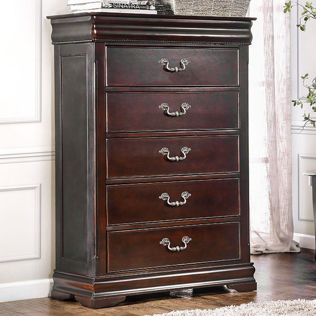 Mandura Traditional Cherry Chest By Furniture Of America | Mobilia Cleopatra 3 Traditional Cherry Chest