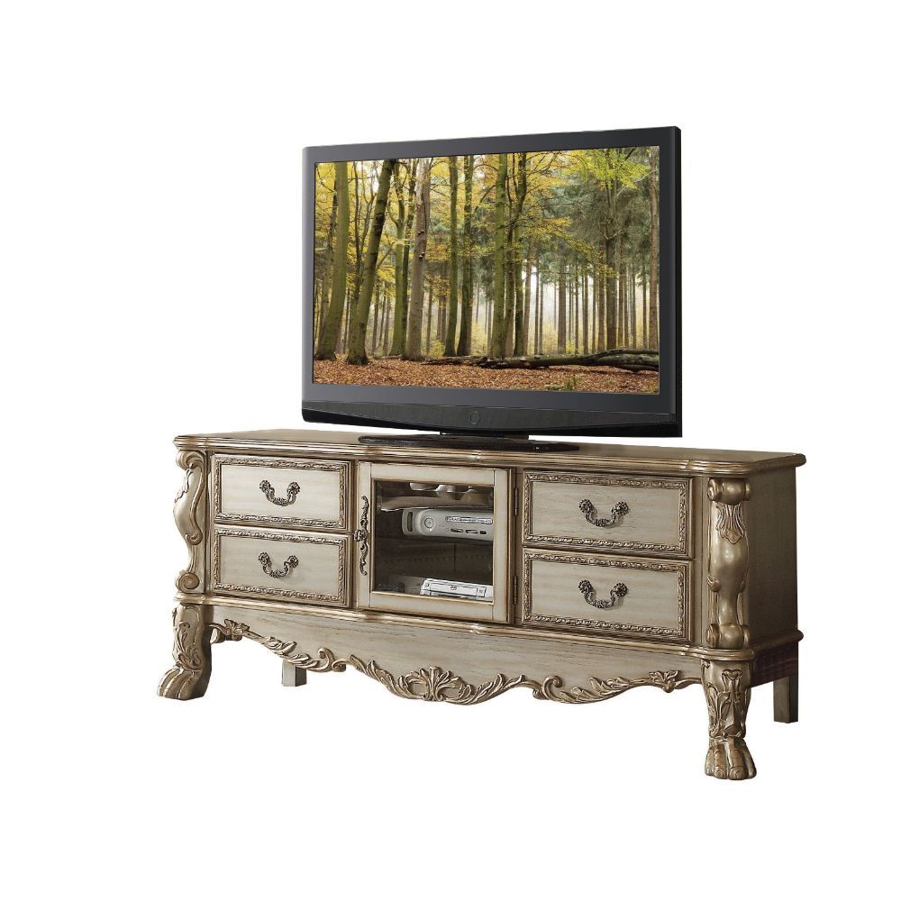 Gold Patina Dresden Tv Stand 91333 By Acme | Mobilia Cleopatra 3 Gold Patina Dresden TV Stand 91333 by ACME - Image 1