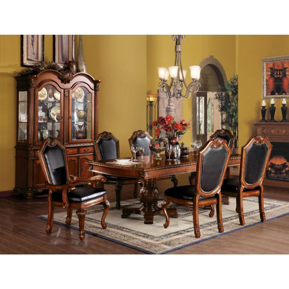 Rectangular Double Pedestal Chateau De Ville Dining Table By Acme | Mobilia Cleopatra 3 Rectangular Double Pedestal Chateau De Ville Dining Table by ACME - Image 1