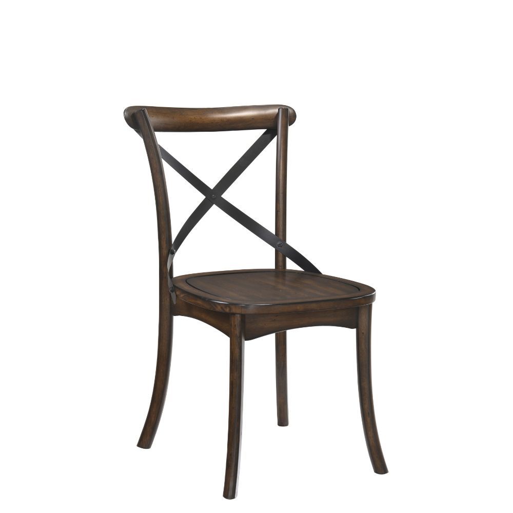 Dark Oak & Black Metal Finish Kaelyn Side Chair 73032 By Acme | Mobilia Cleopatra 3 Dark Oak & Black Metal Finish Kaelyn Side Chair 73032 by ACME - Image 1