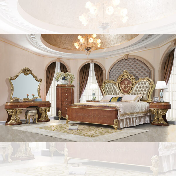Luxury 5 Pc Bedroom Set Hd-9090 By Homey Design | Mobilia Cleopatra 3 Luxury 5 PC Bedroom Set HD-9090 By Homey Design - Image 1