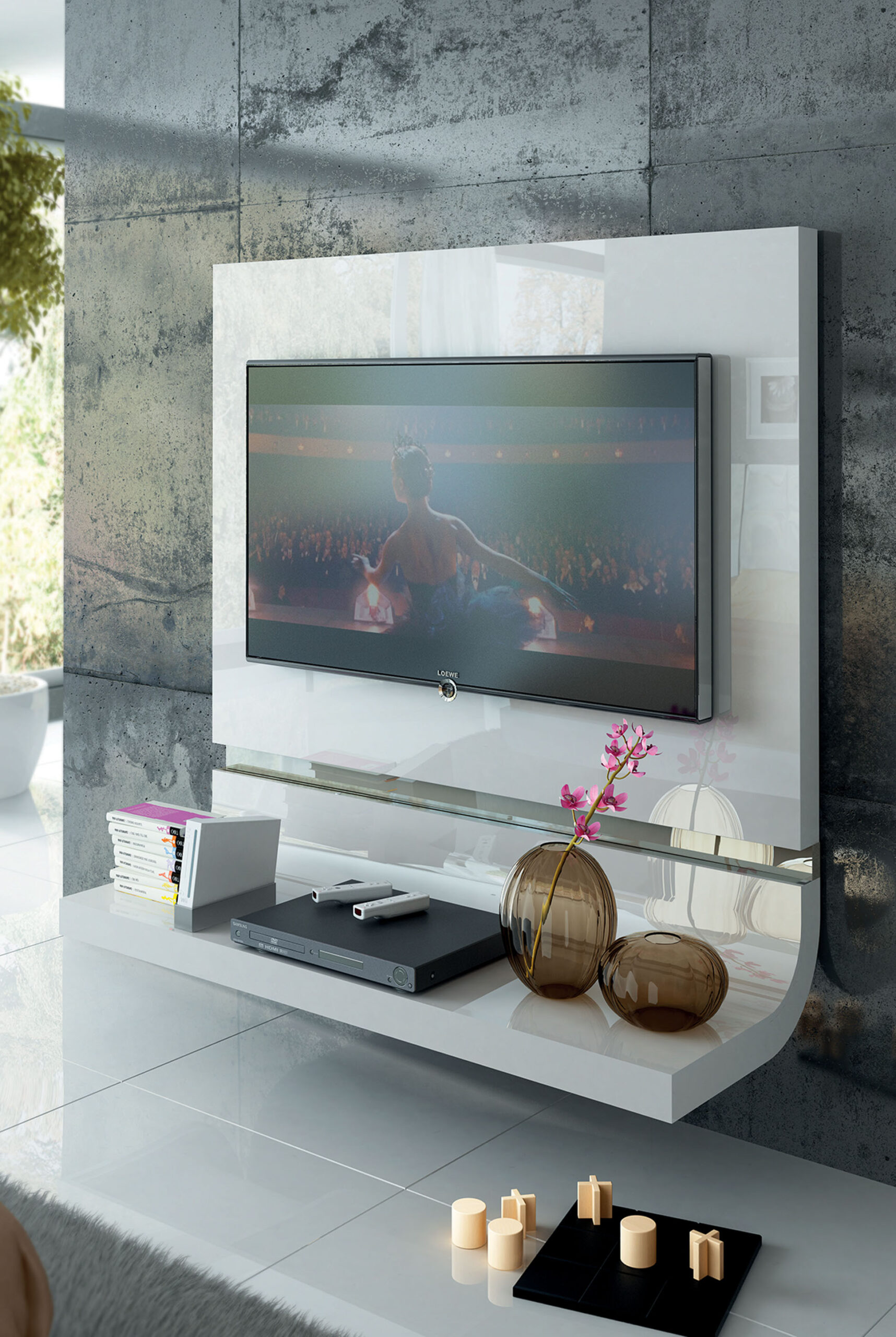 High Gloss Lacquer Granada Tv Panel I11568 By Esf Furniture | Mobilia Cleopatra 3 High Gloss Lacquer Granada TV Panel i11568 By ESF Furniture - Image 1