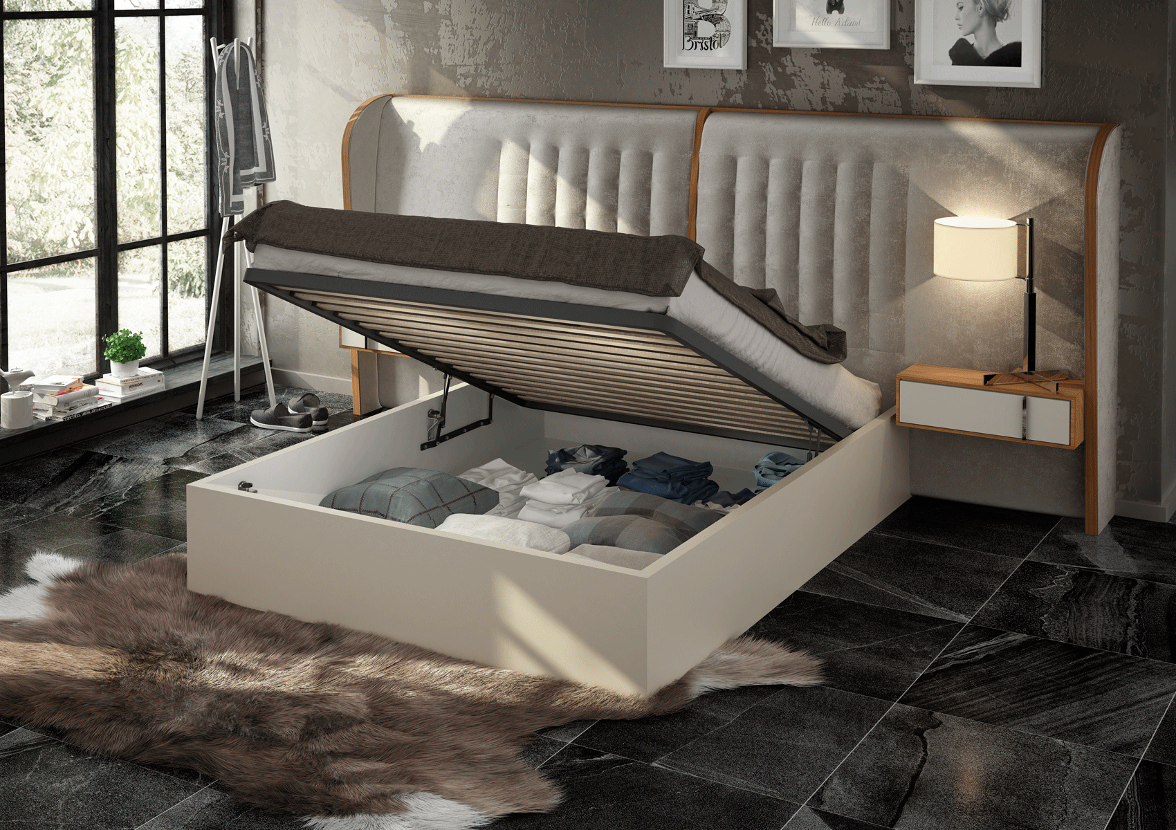High Gloss Lacquer, Mat Cadiz Bedroom Set, Made In Spain P9880 By Esf Furniture | Mobilia Cleopatra 3 High Gloss Lacquer, Mat Cadiz Bedroom Set, Made in Spain p9880 By ESF Furniture - Image 1
