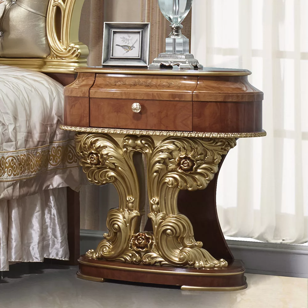 Luxury Nightstand Hd-9090 By Homey Design | Mobilia Cleopatra 3 Luxury Nightstand HD-9090 By Homey Design - Image 1