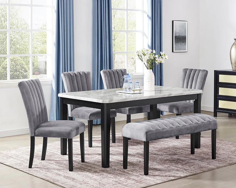 D549 Grey Velvet Side Chair By Mcferran | Mobilia Cleopatra 3 D549 Grey Velvet Side Chair By Mcferran - Image 1