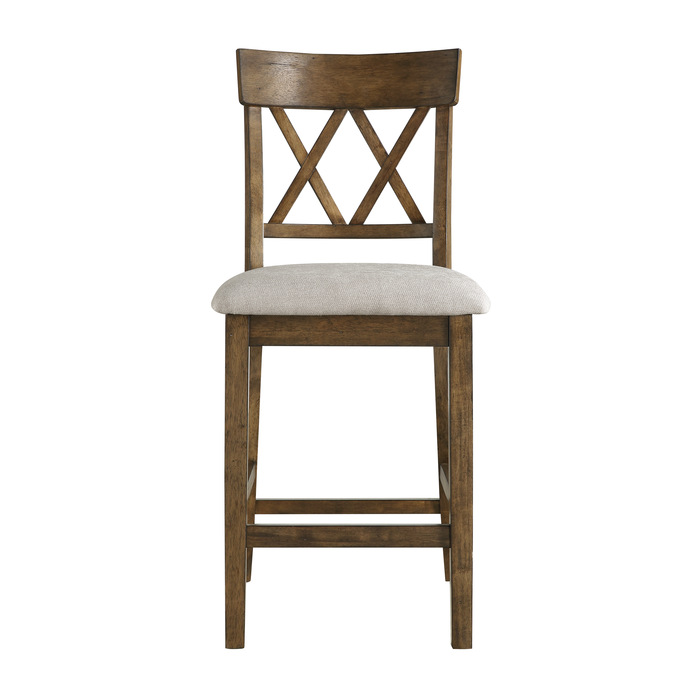 Balin Light Oak Double X Back Counter Chair Height Set Of 2 By Homelegance | Mobilia Cleopatra 3 Balin Light Oak Double X Back Counter Chair Height Set Of 2 By Homelegance - Image 1