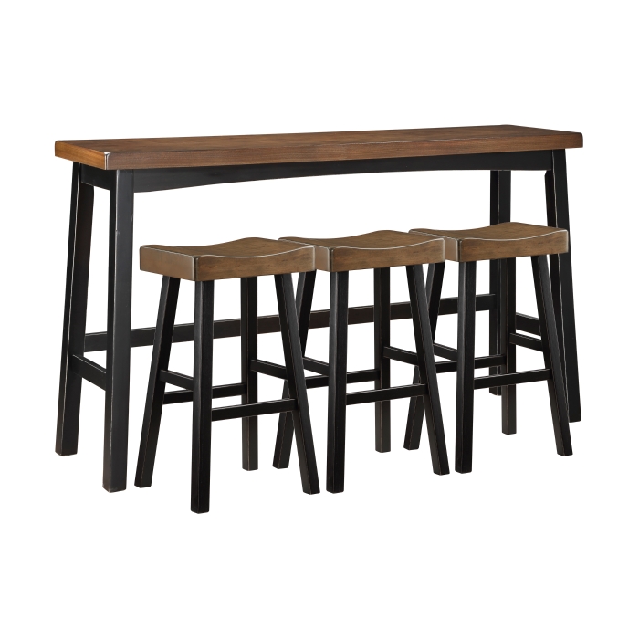 2-Tone Finish (Black And Brown) Finish 4-Piece Pack Pub Height Set Caspian Collection By Homelegance | Mobilia Cleopatra 3 2-Tone finish (Black and Brown) finish 4-Piece Pack Pub Height Set Caspian Collection By Homelegance - Image 1