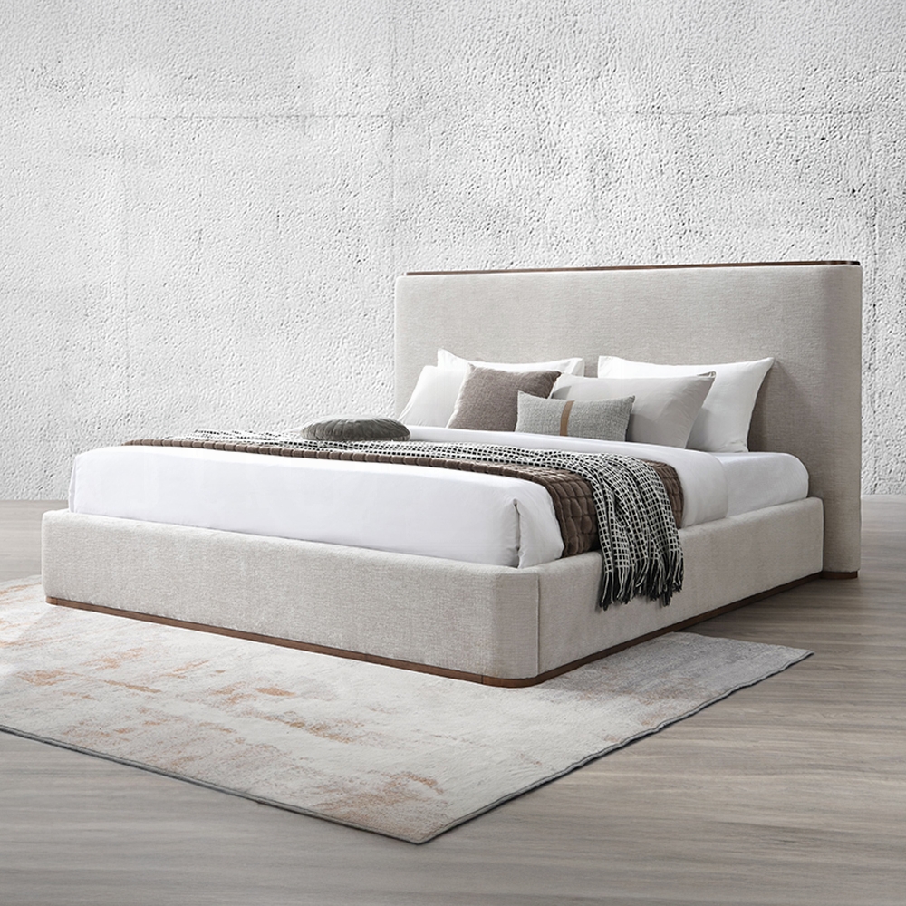 Orane Bed In Gray Fabric By Acme | Mobilia Cleopatra 3 Orane Bed in Gray Fabric By ACME - Image 1