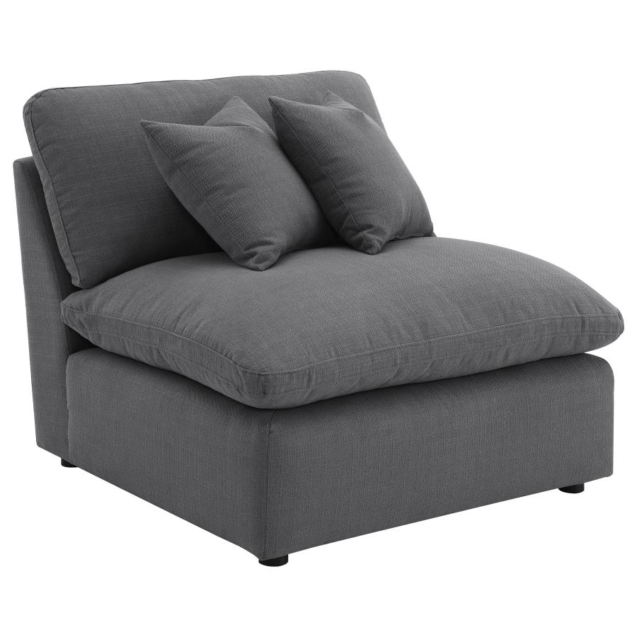Hobson Upholstered Armless Chair Charcoal 551455 By Coaster | Mobilia Cleopatra 3 Hobson Upholstered Armless Chair Charcoal 551455 By Coaster - Image 1