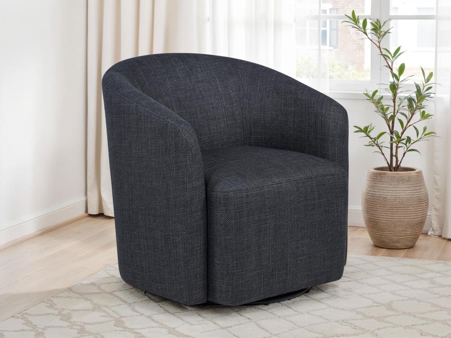 Mossbrook Fabric Upholstered Swivel Accent Chair Anthracite 903223 By Coaster | Mobilia Cleopatra 3 Mossbrook Fabric Upholstered Swivel Accent Chair Anthracite 903223 By Coaster - Image 1