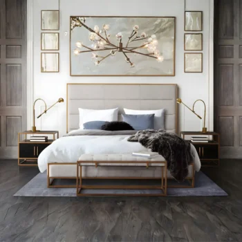 Tufted Leather Bed