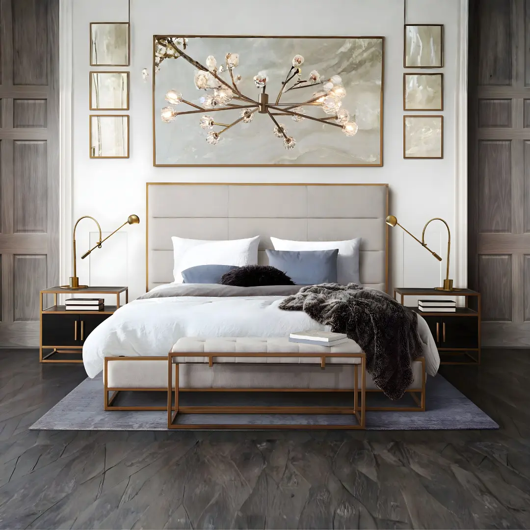 Empire Tufted Leather Bed By Diamond Sofa | Mobilia Cleopatra 3 Tufted Leather Bed