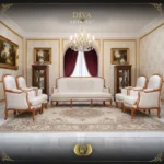 5PCS Handmade Brown Gold Diva Sofa Set - Image 2