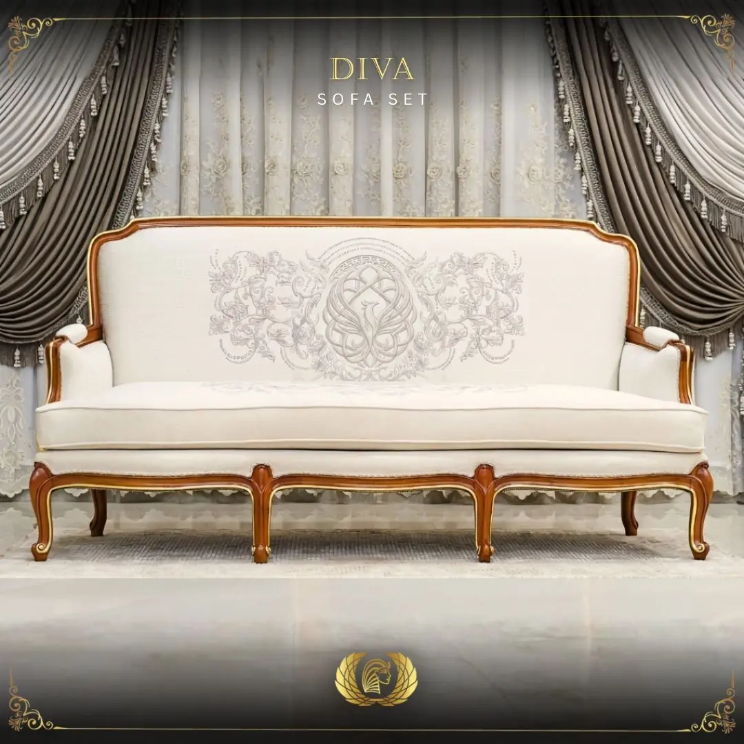 Handmade Brown Gold Diva Sofa | Mobilia Cleopatra 3 DIVA SOFA SET (15)