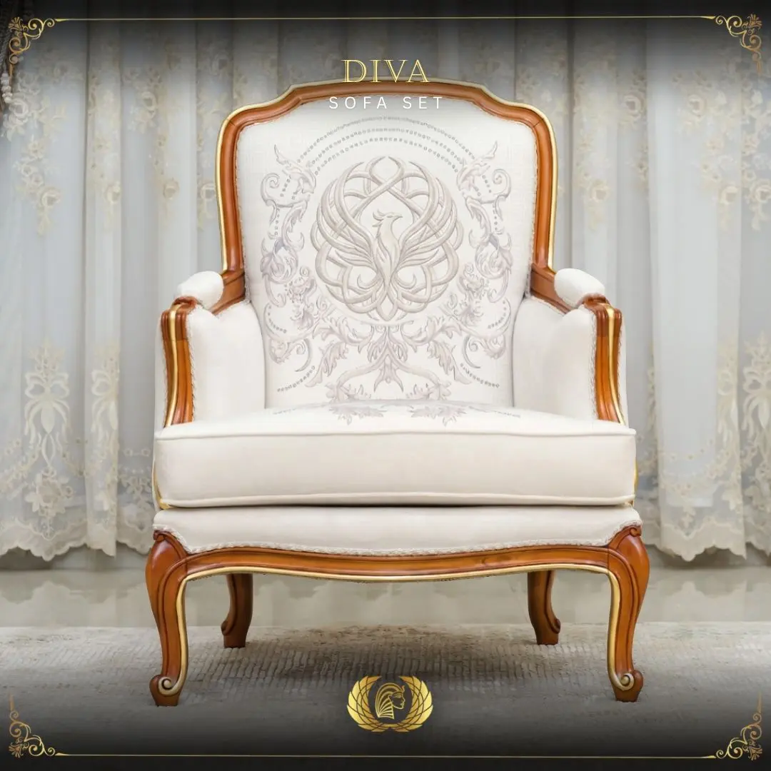 Handmade Brown Gold Diva Chair | Mobilia Cleopatra 3 Handmade Brown Gold Diva Chair - Image 1