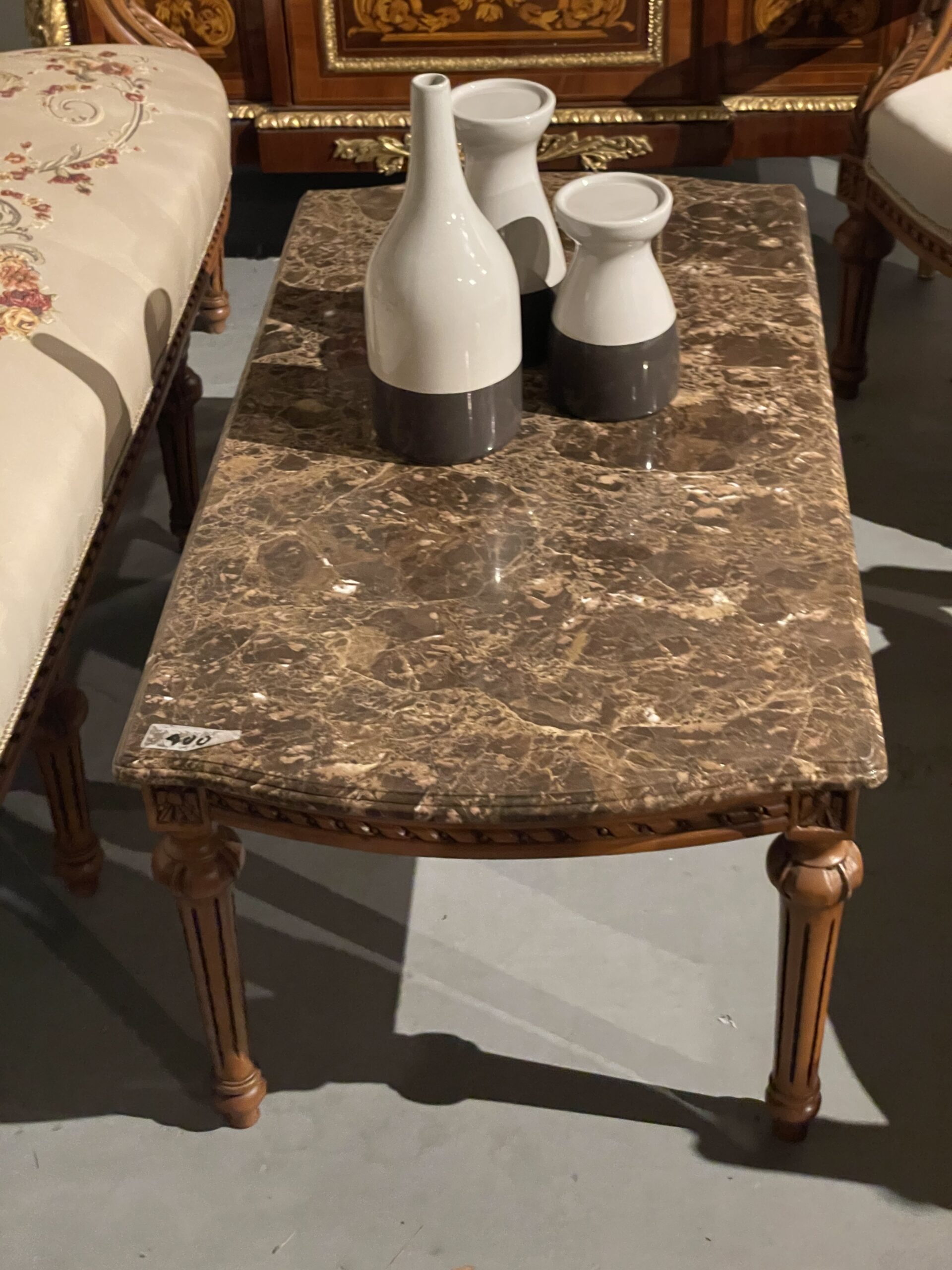 Handmade Louis Brown Caffe Table | Mobilia Cleopatra 3 Handmade Louis Brown Caffe Table - Image 1