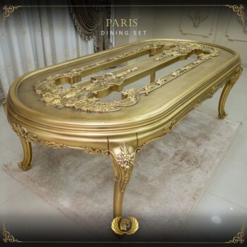 Handmade Ivory Gold Paris Dining Table