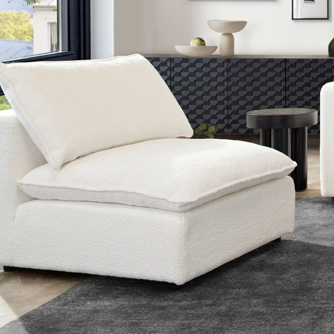 Ivy Armless Shearling Chair By Diamond Sofa | Mobilia Cleopatra 3 Shearling Chair