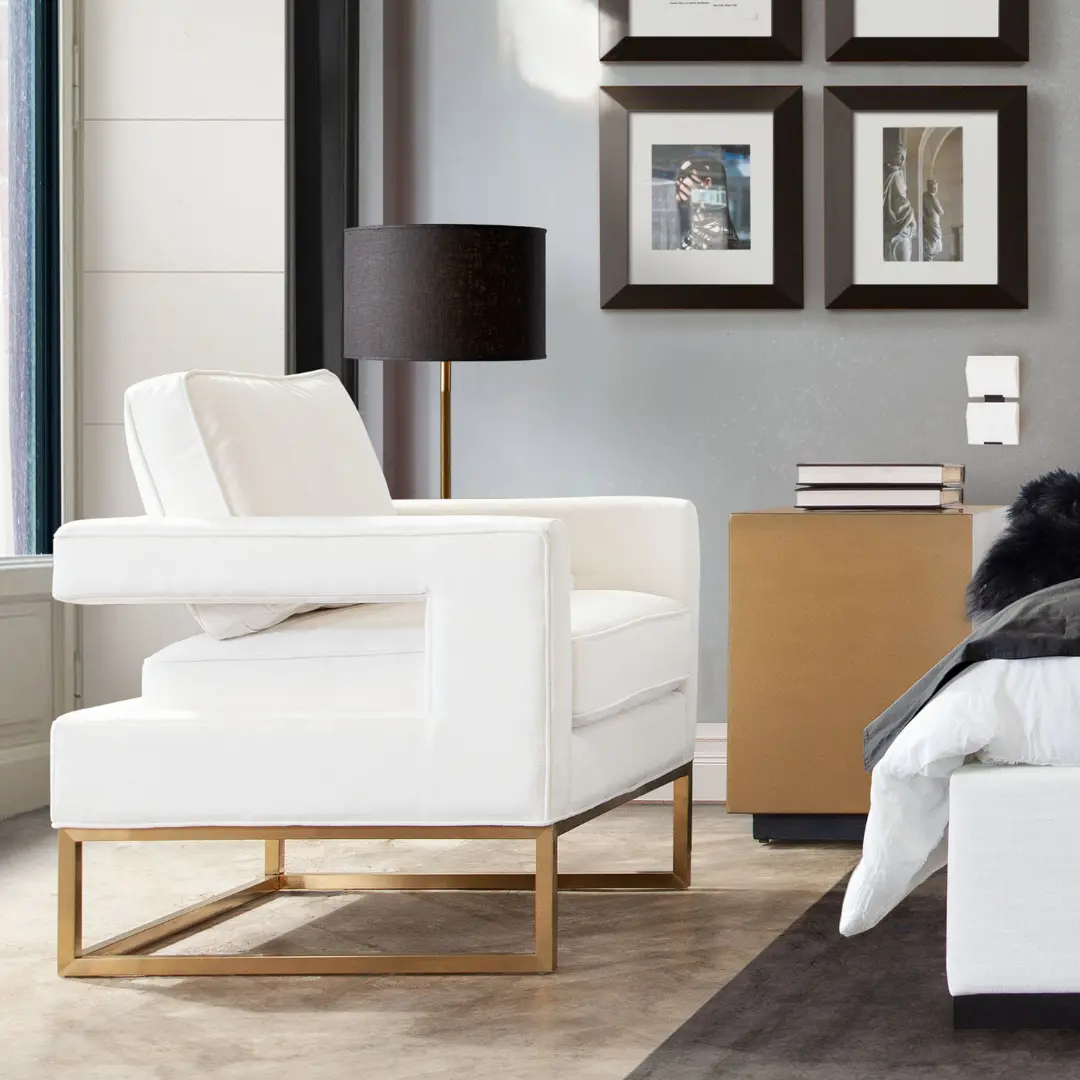 Lake Modern White Accent Chair By Diamond Sofa | Mobilia Cleopatra 3 Modern White Accent Chair