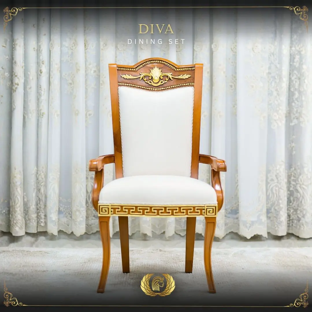 Handmade Brown Gold Diva Arm Chair | Mobilia Cleopatra 3 Handmade Brown Gold Diva Arm Chair - Image 1