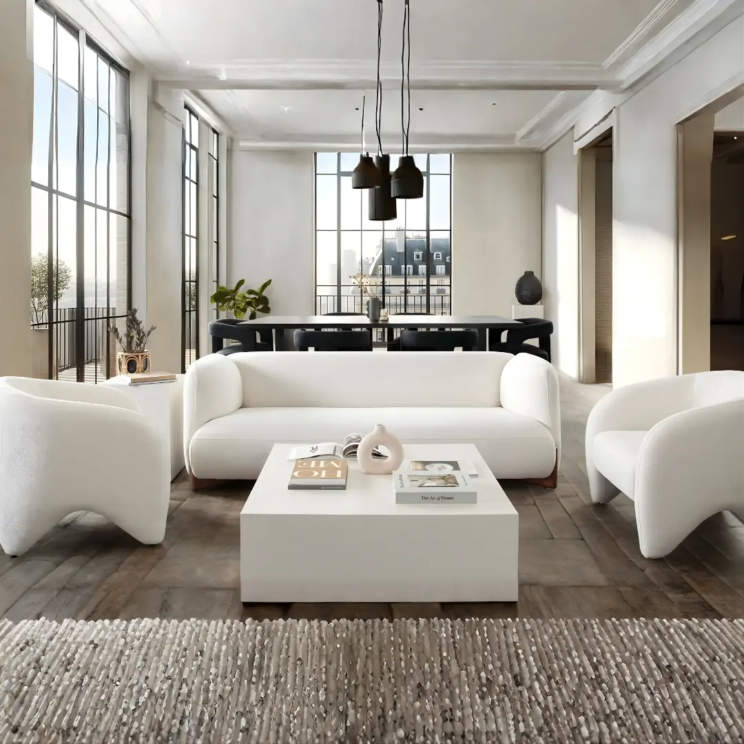 Link Ivory Fabric Curved Sofa By Diamond Sofa | Mobilia Cleopatra 3 Curved Sofa