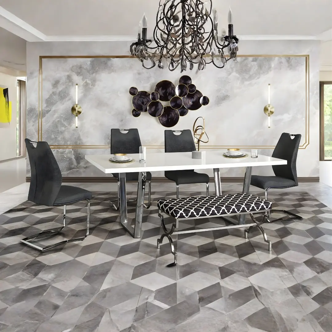 Mirage Contemporary Dining Room Tables By Diamond Sofa | Mobilia Cleopatra 3 Contemporary Dining Room Tables