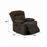 Lusio Brown Linen Power Recliner Lift Chair & Cup Holder by ACME - Image 6