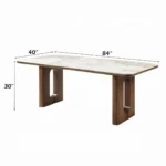 Harvey Ceramic Dining Table By ACME in Walnut – View 4