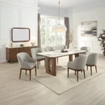 Harvey Ceramic Dining Table By ACME in Walnut – View 5