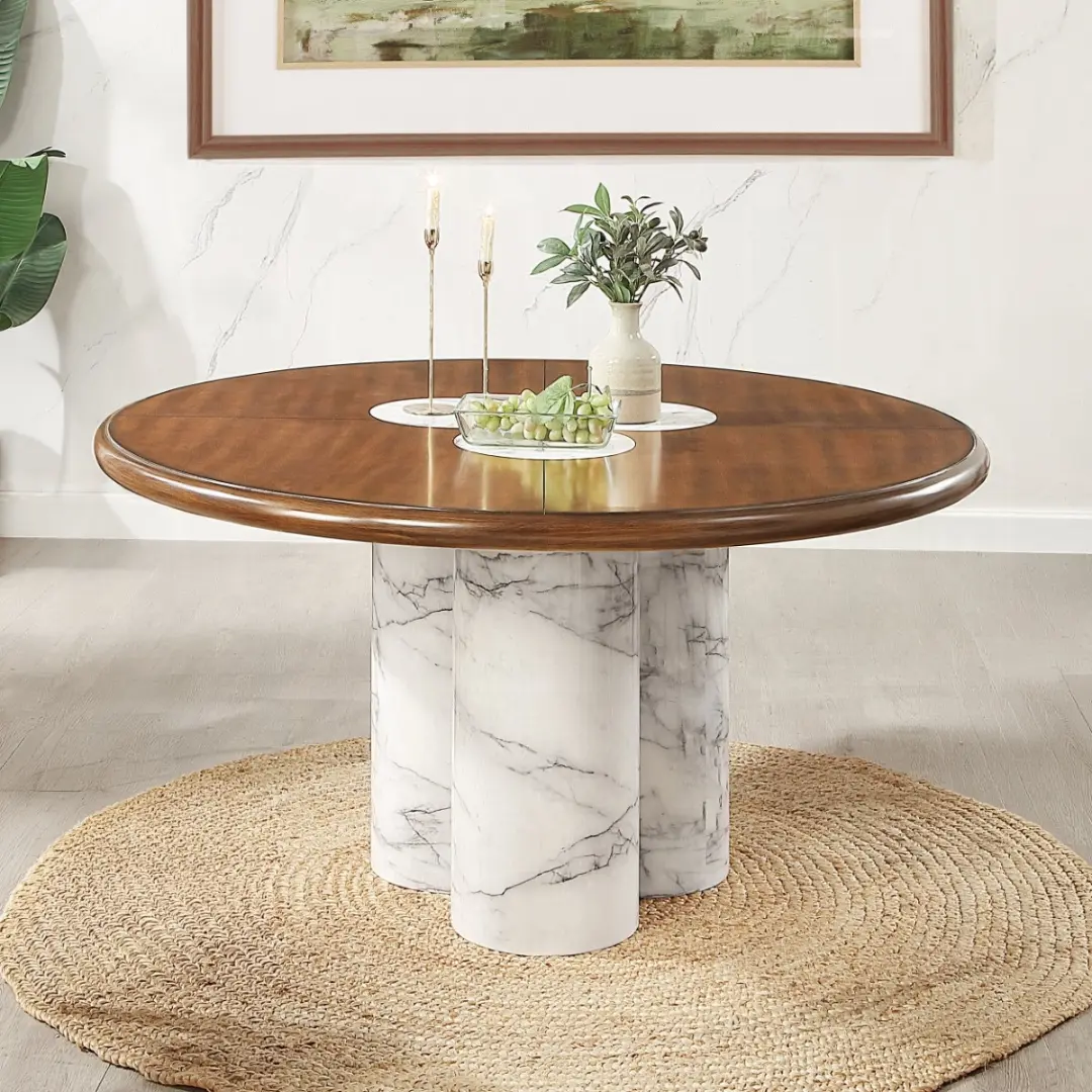 Harvey Marble Round Dining Table By Acme | Mobilia Cleopatra 3 Marble Round Dining Table