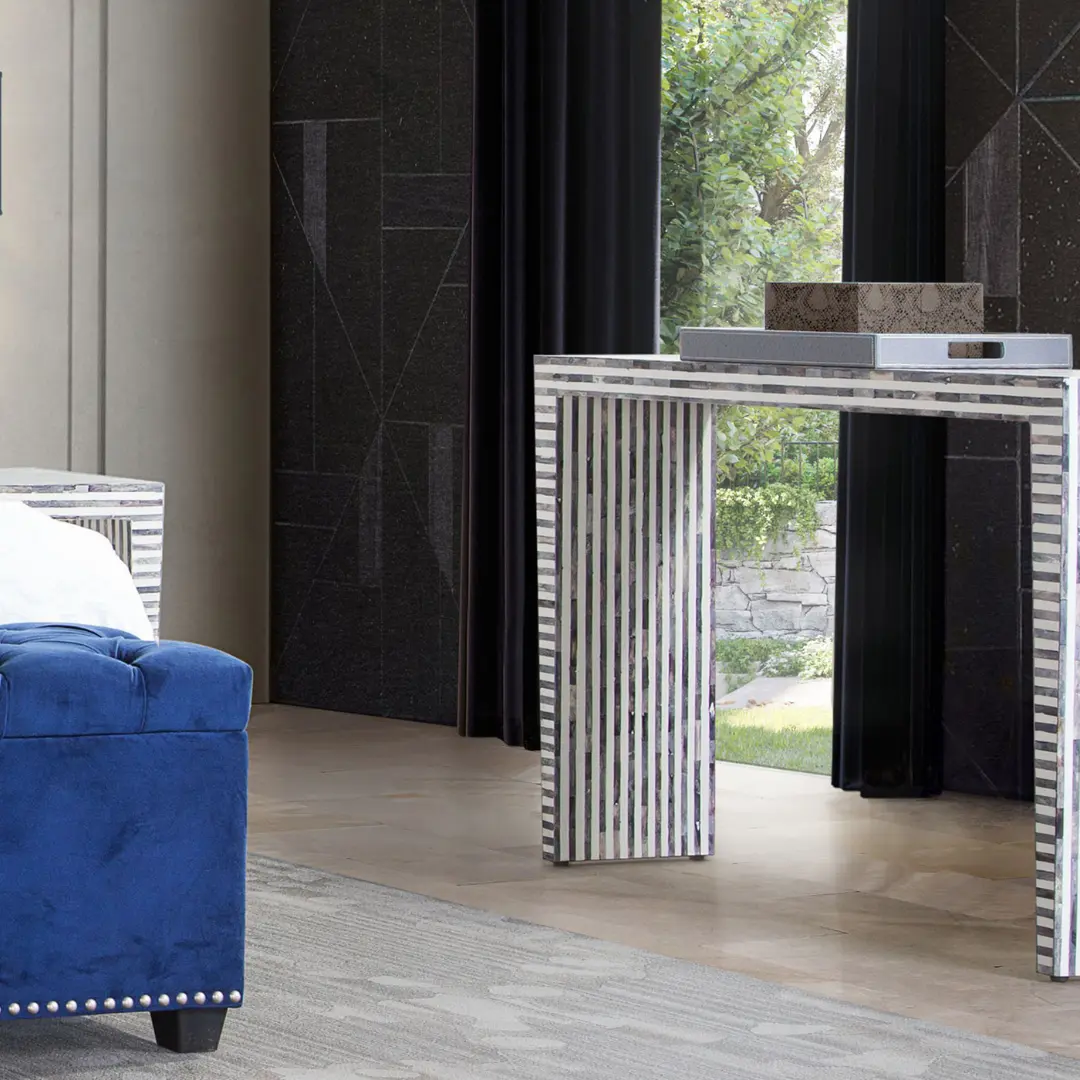 Mosaic Modern Console Table With Bone Inlay By Diamond Sofa | Mobilia Cleopatra 3 Modern Console Table