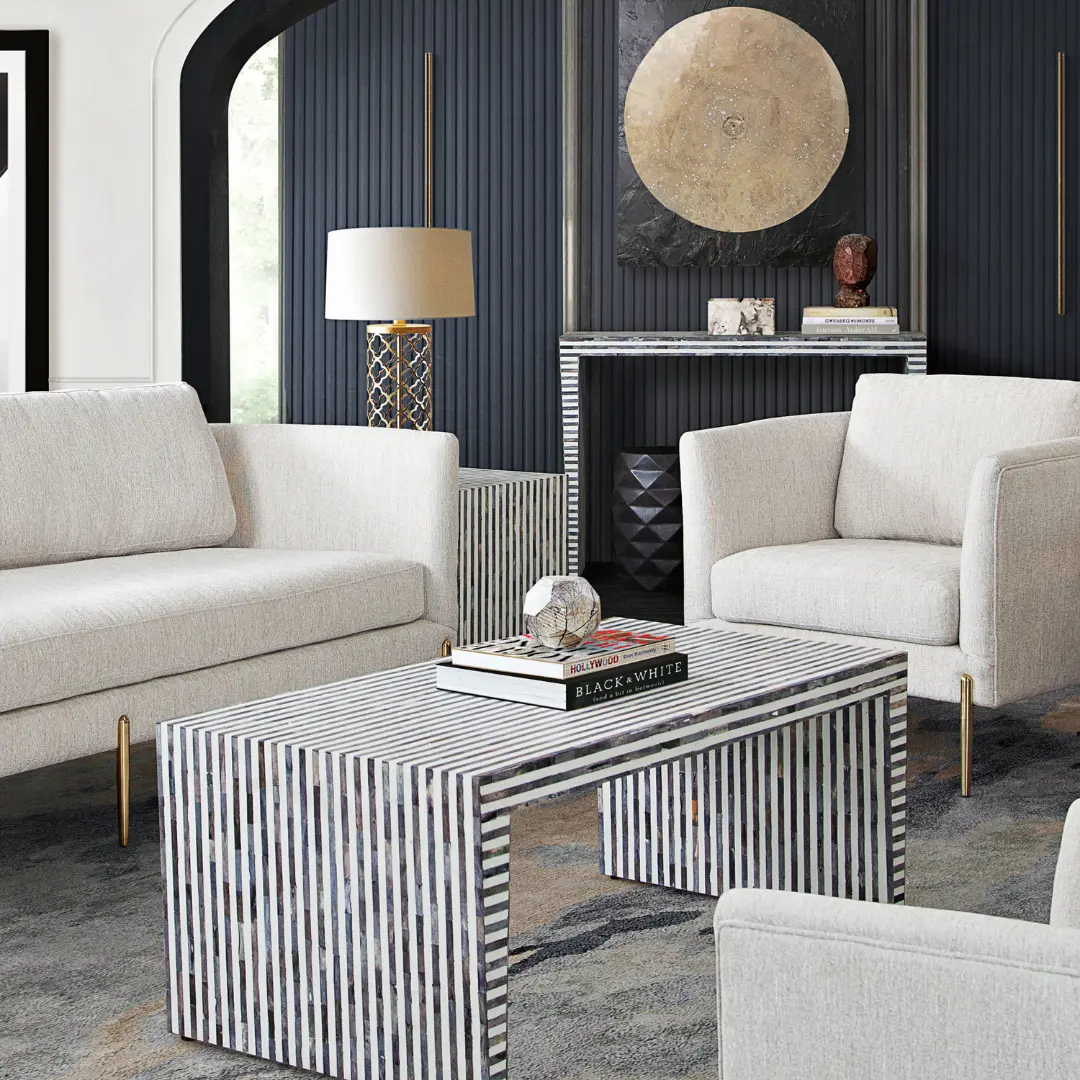 Mosaic Elegant Coffee Table With Bone Inlay By Diamond Sofa | Mobilia Cleopatra 3 Elegant Coffee Table