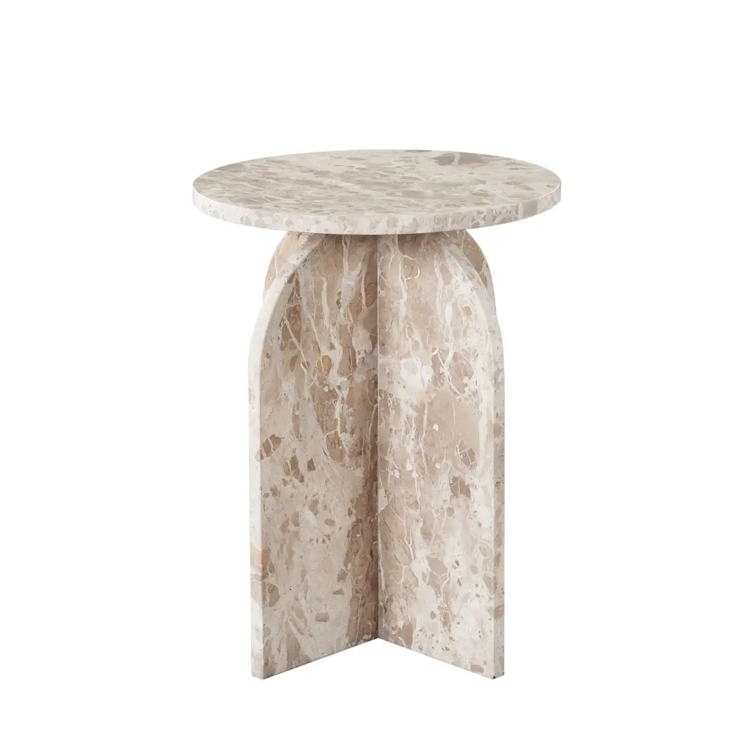 Nebula Round Marble Top End Table By Diamond Sofa | Mobilia Cleopatra 3 Marble Top End Table