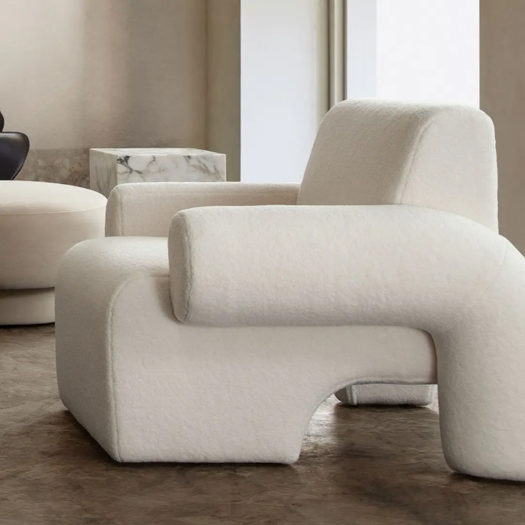 Noa Ivory Sherpa Accent Chair By Diamond Sofa | Mobilia Cleopatra 3 Sherpa Accent Chair
