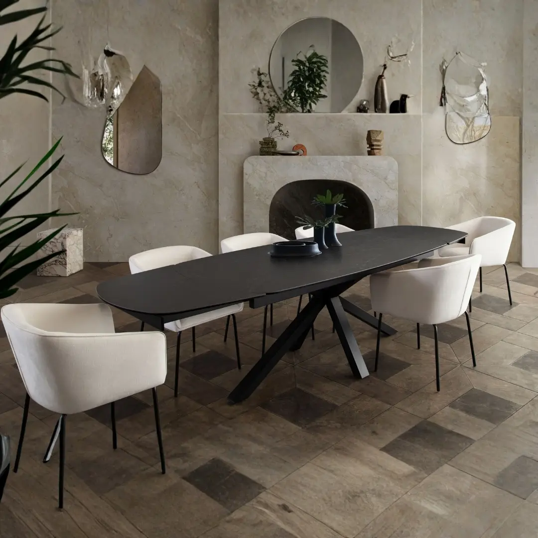 Onyx Black Extendable Dining Table By Diamond Sofa | Mobilia Cleopatra 3 Extendable dining table