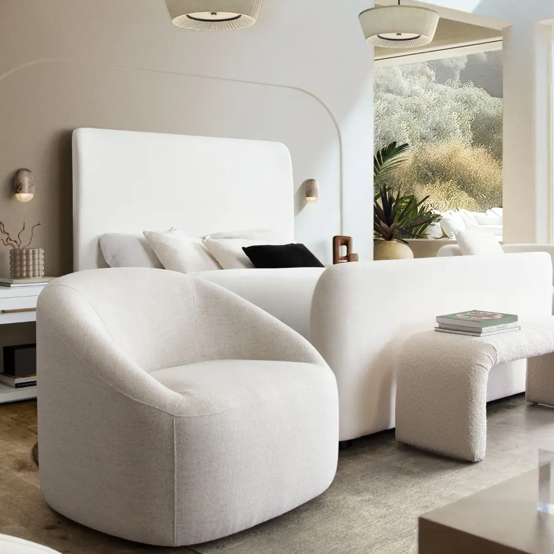 Opal Upholstered Swivel Chair In Light Oat By Diamond Sofa | Mobilia Cleopatra 3 Upholstered Swivel Chair