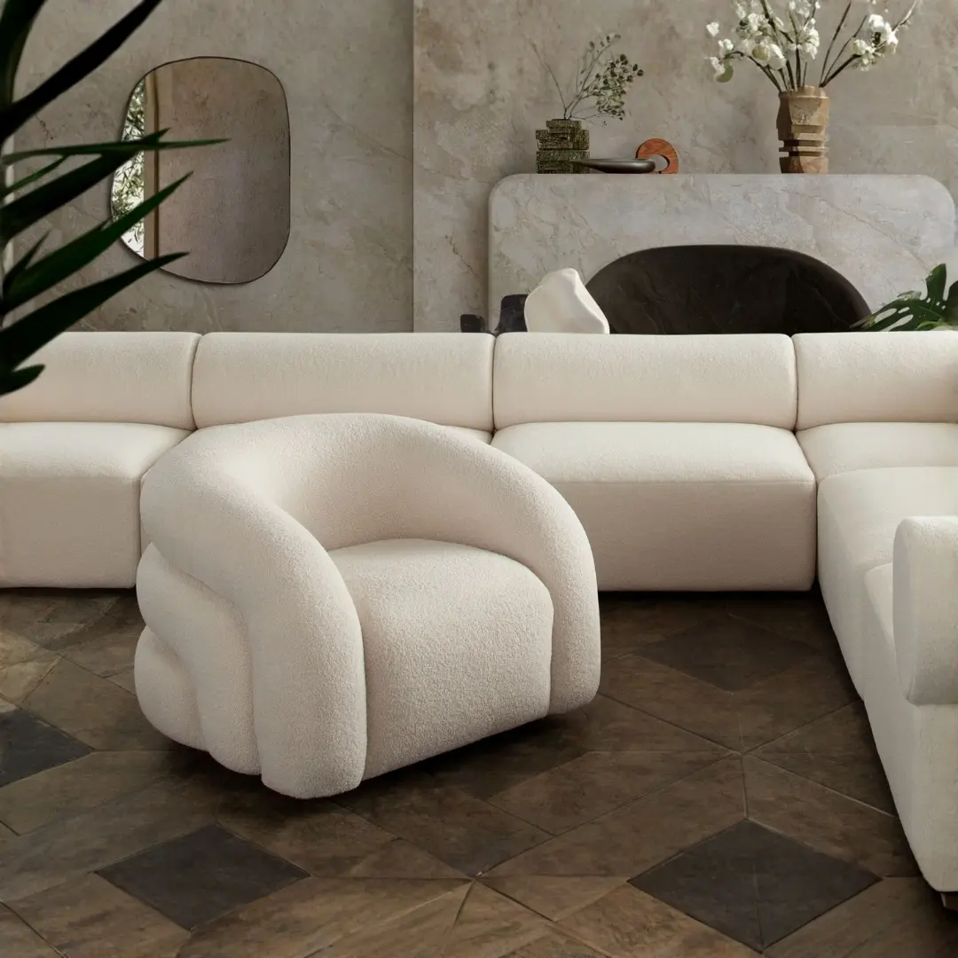 Quantum Swivel Curved Accent Chair By Diamond Sofa | Mobilia Cleopatra 3 Curved Accent Chair