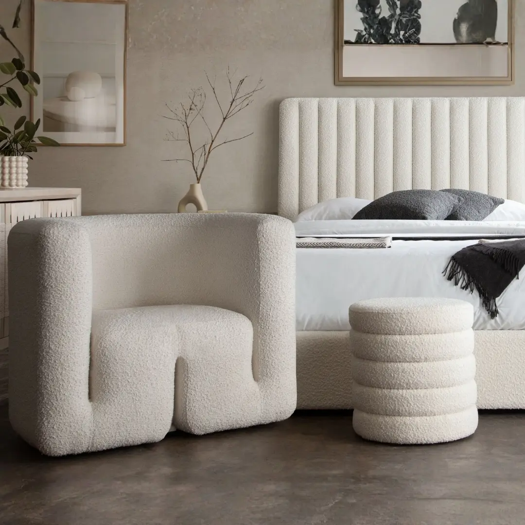 Pulse Boucle Accent Chair By Diamond Sofa | Mobilia Cleopatra 3 Boucle Accent Chair
