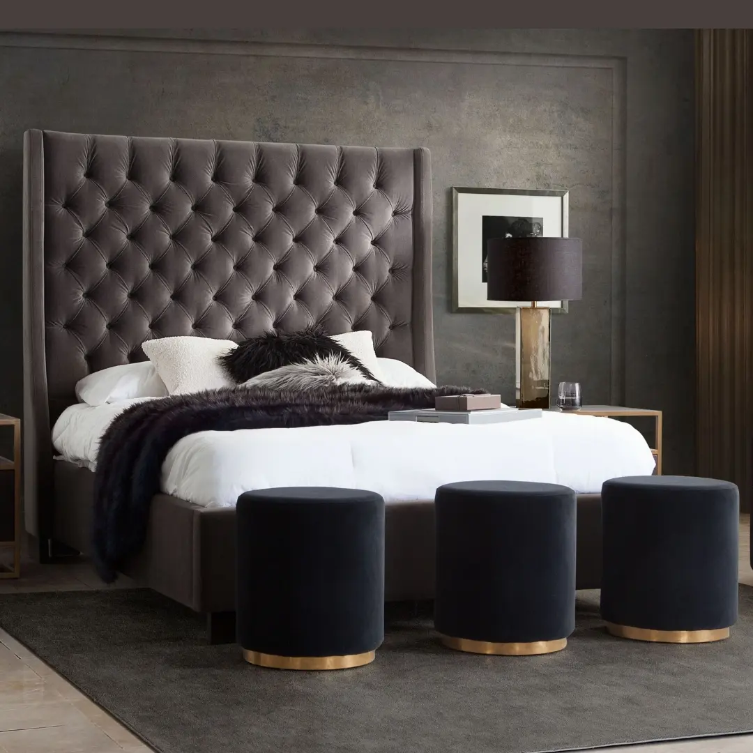 Park Ave Wing Tufted Beds By Diamond Sofa | Mobilia Cleopatra 3 Tufted Beds