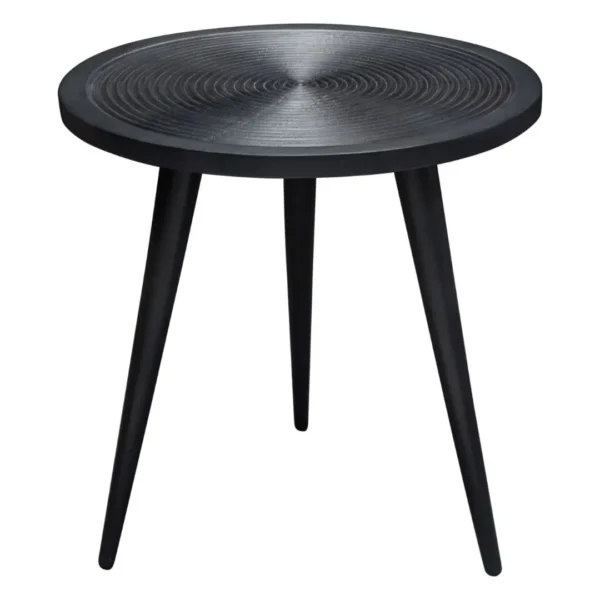 Vortex Round Table Modern Round Wooden End Table Solid Mango Wood Accent