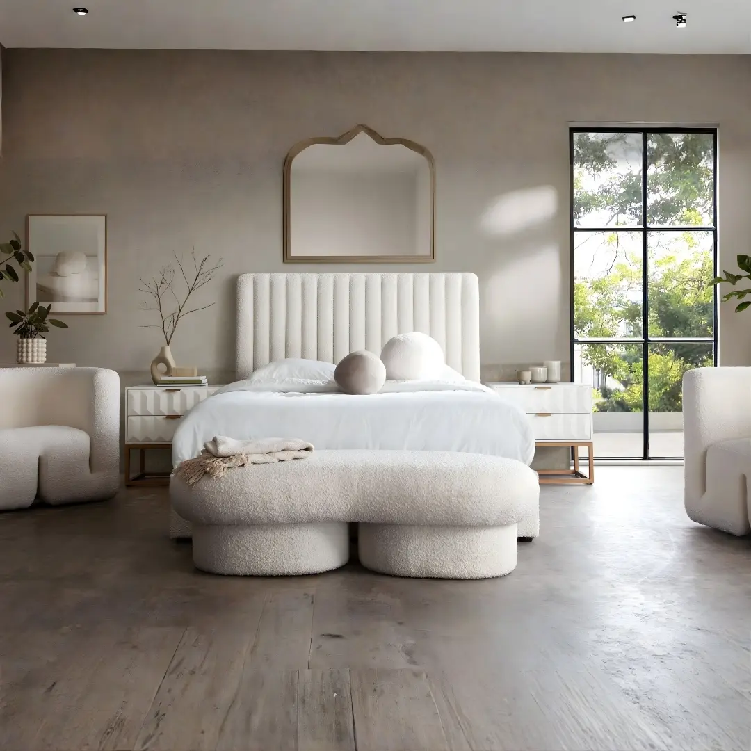 Wave Curved Modern Bench For Bedroom By Diamond Sofa | Mobilia Cleopatra 3 Modern Bench for Bedroom