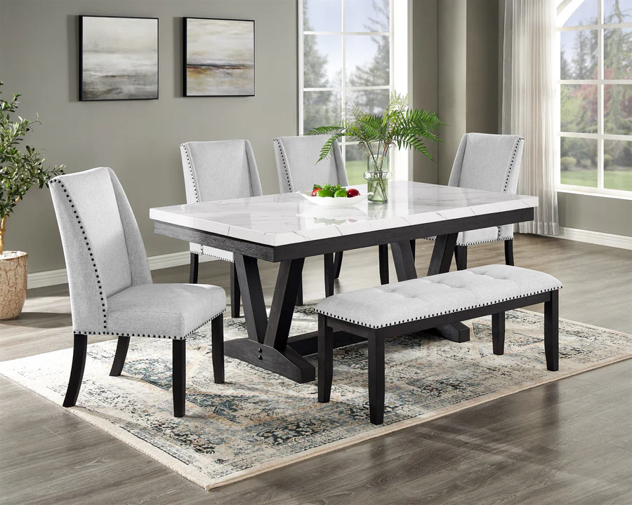 Contemporary Dining Room Set 6Pc By Mcferran | Mobilia Cleopatra 3 Contemporary Dining Room Set
