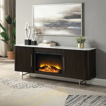 Espresso Server with Marble Top & Fireplace