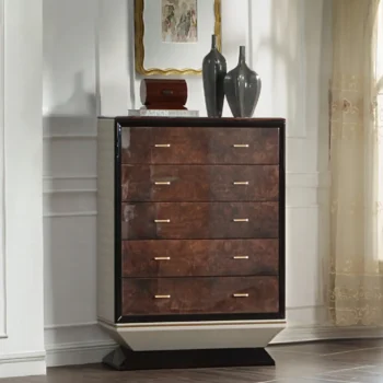 Walnut Wood 5 Drawer Chest